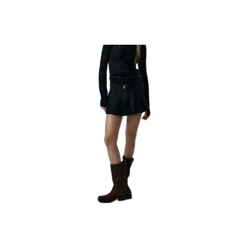 ZARA Casual Shorts Skirt Style Women's Black-2