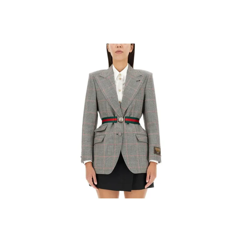 GUCCI Checked Tailored Jacket-1