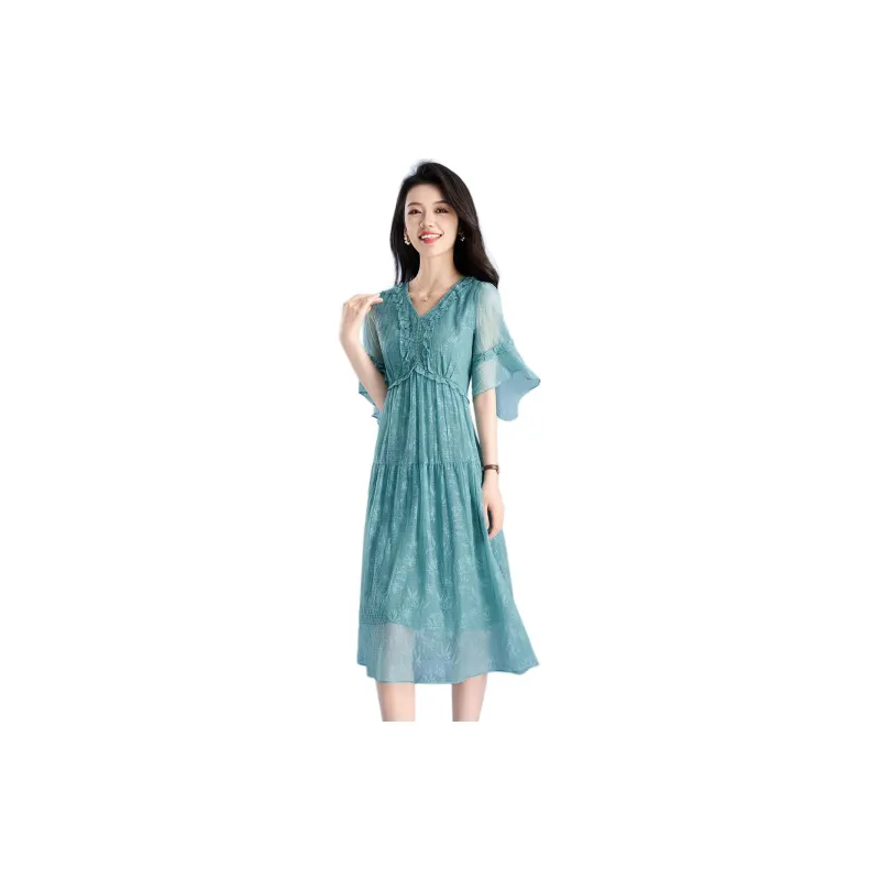 Mylan Short Sleeved Dresses Women's Blue-2