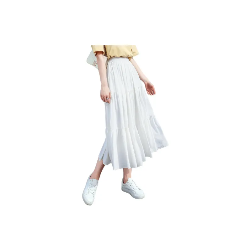 Mo Han Yi Mei Casual Long Skirt Women's White-3