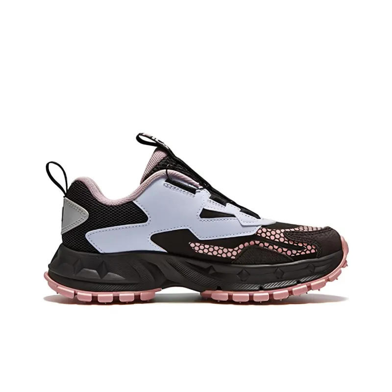 FILA KIDS BOA Breathable, Lightweight, Cushioning, Slip Resistant Low Top Kids' Running Shoes Black Red Teenagers-1
