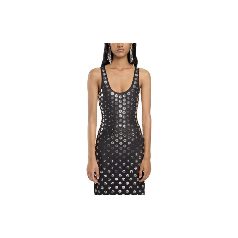 Paco Rabanne Hot Fix Embroidered Midi Dress-5