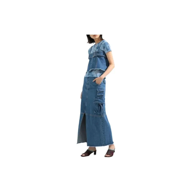 Beams Denim Long Skirts Women's-6