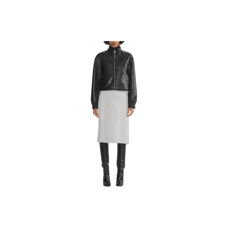 ARITZIA FW24 Wilfred Isadora Silk Skirt Casual Long Skirts Women's Light Birch Black/Light Birch Wood Black-2