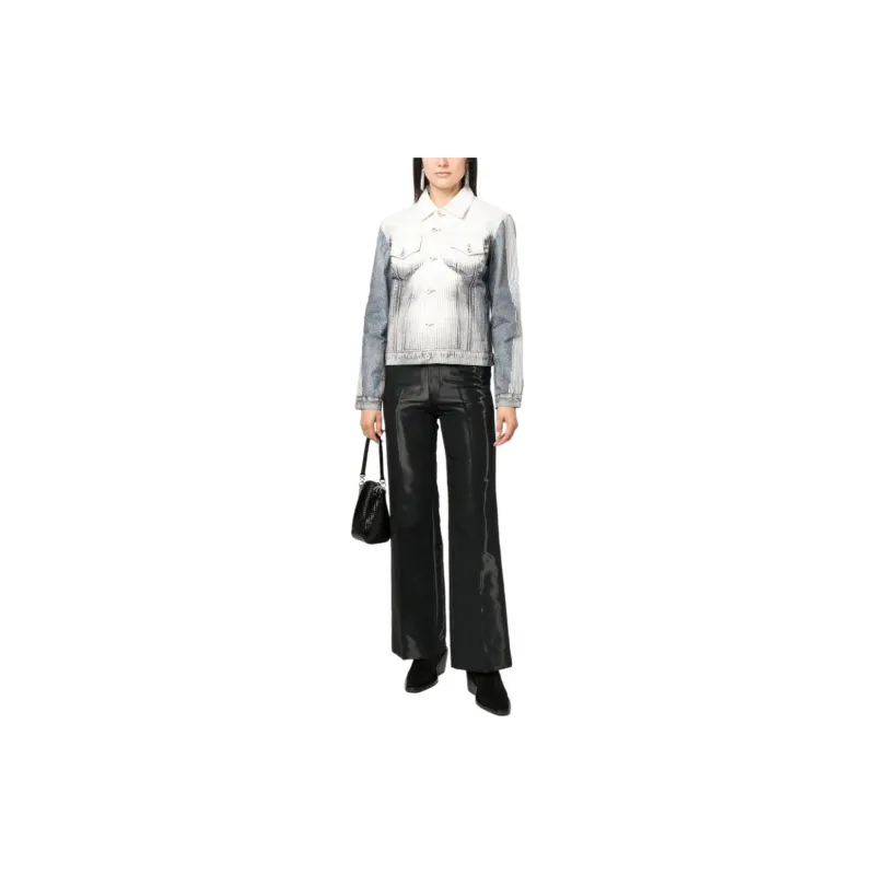 YProject x Jean Paul Gaultier Denim Jacket Women's Blue & White-1