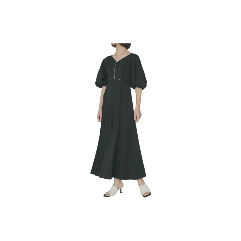 PUBLIC TOKYO Short Sleeved Dresses Women's Black-5
