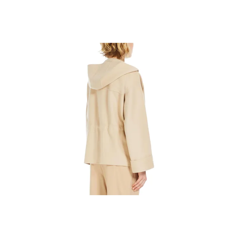 WEEKEND MaxMara Rango Collection Hooded Wool Parka Jackets Coats Women's Beige-2