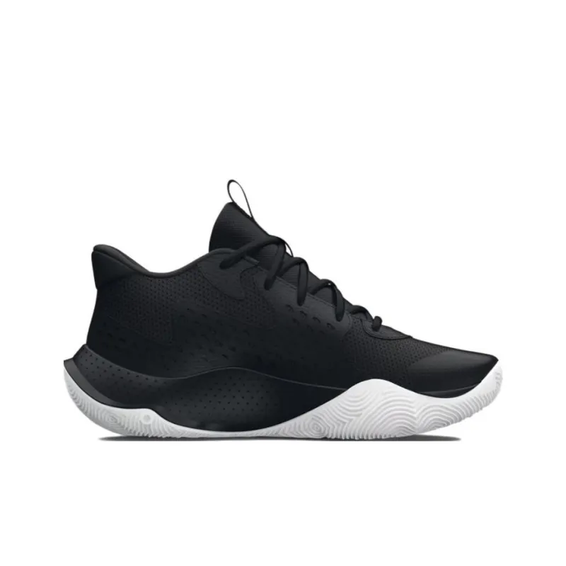Under Armour GS JET '23 Abrasion Resistant Low Top Children's Basketball Shoes Black Gold Teenagers-1