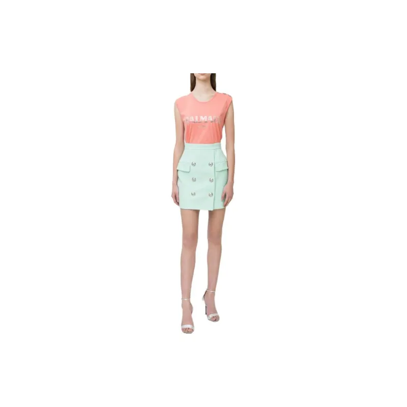 BALMAIN Casual Short Skirts Women's Green-1