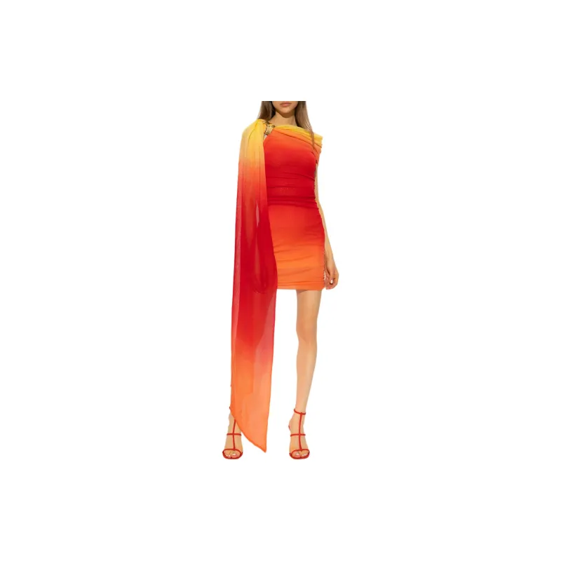 FERRAGAMO Sleeveless Dress Women's Orange Red-3