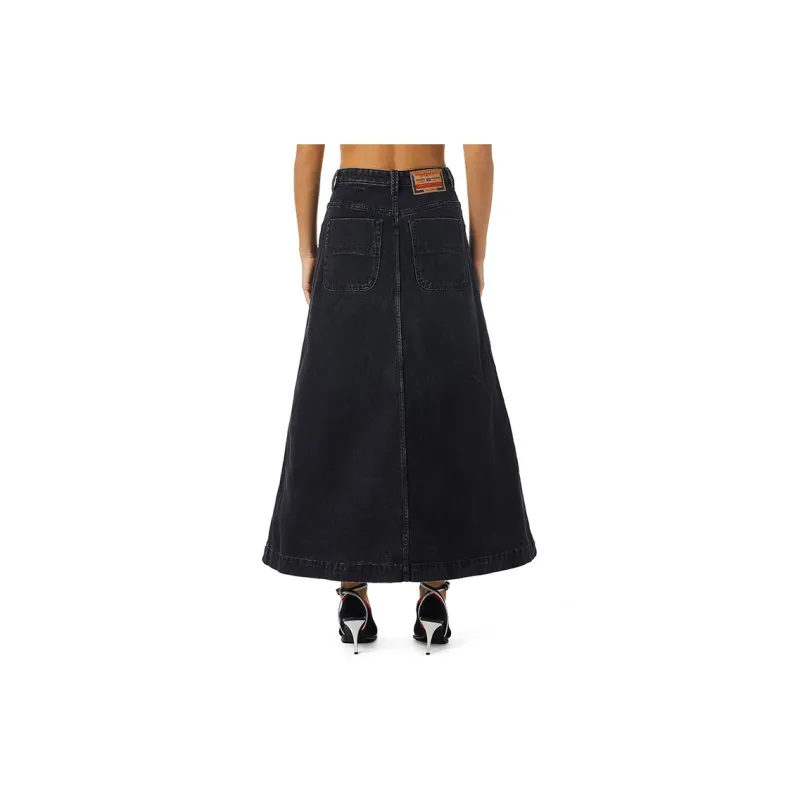 DIESEL Denim Short Skirts Women's Black-3