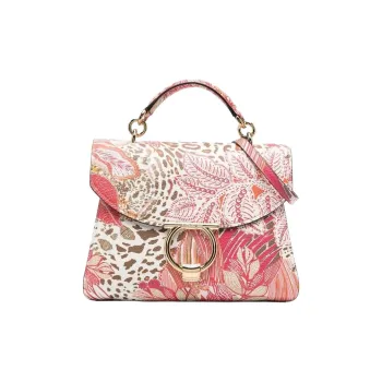 Ferragamo Margot Gancio Plant Print Shoulder Bag Multi