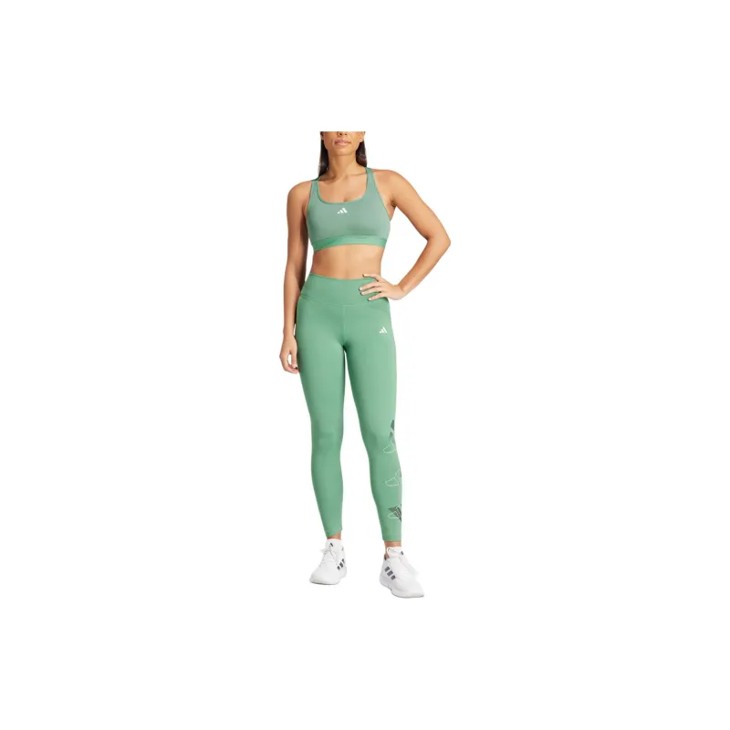 Adidas Women's Train Essentials Brand Love 7/8 Leggings Preloved Green-4