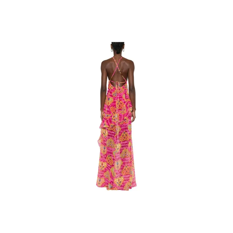 VERSACE JEANS COUTURE SS24 Sleeveless Dress Women's Peach Pink-2