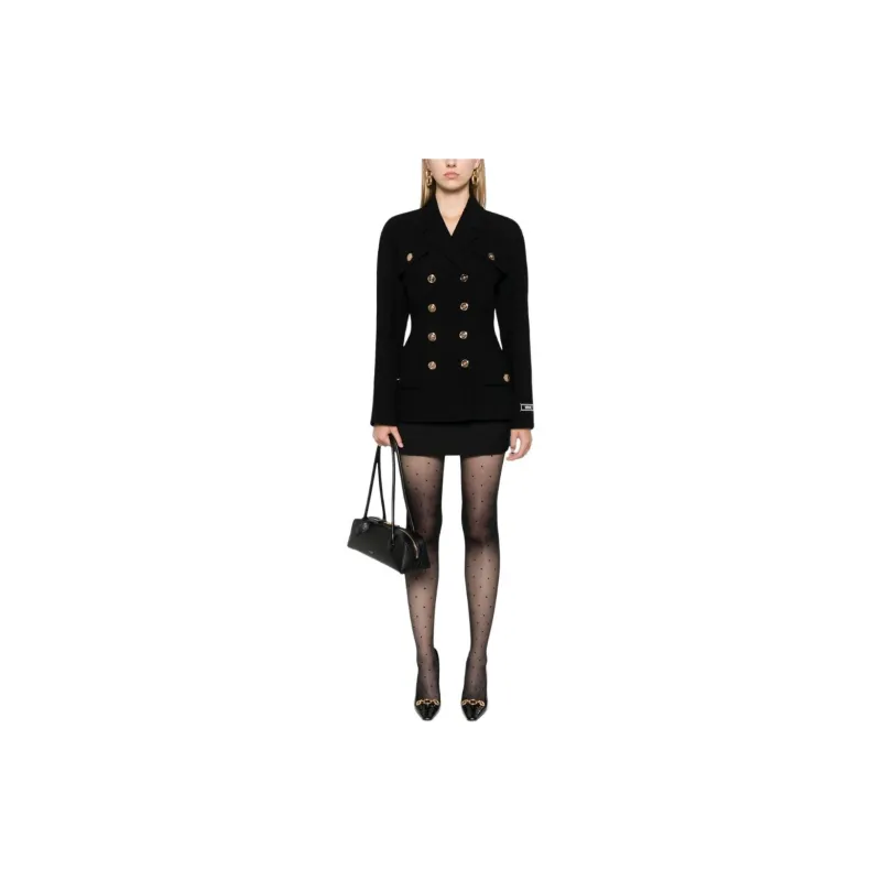 VERSACE Crepe Double Breasted Blazer-1