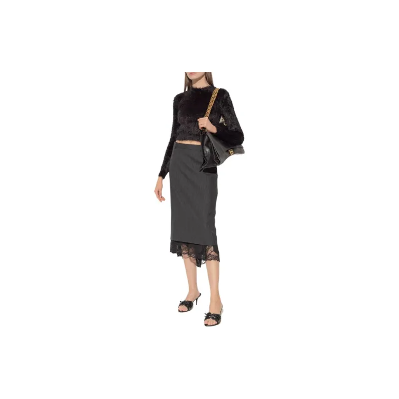 Balenciaga Decorative Trim Cropped Sweater-1