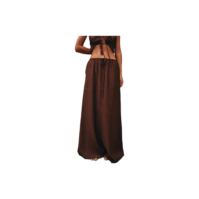 ZARA Casual Long Skirt Women's Brown-2