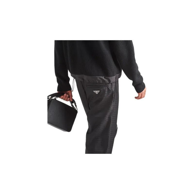 PRADA Triangle logo Trousers-4