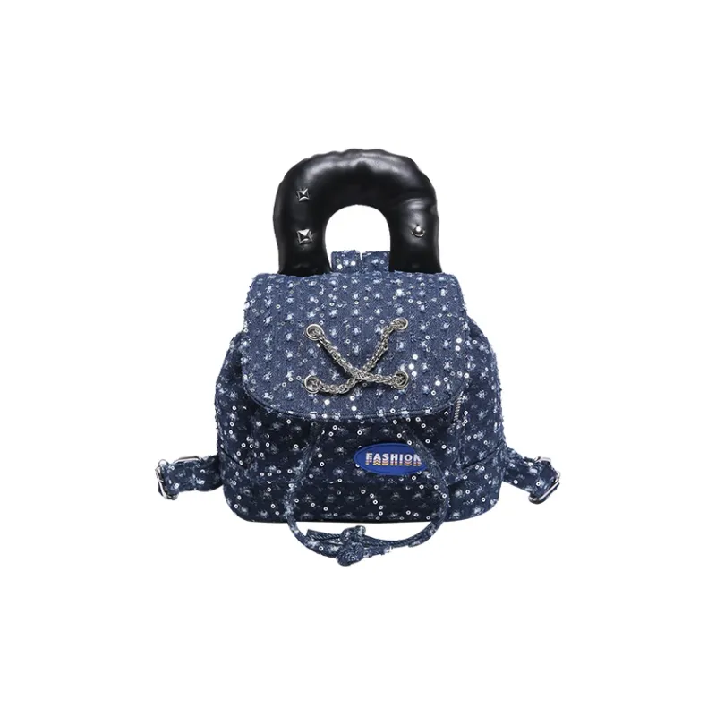 BGAY Denim Backpack Regular Women's Light Blue/Dark Blue-7