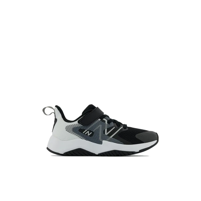 New Balance NB Rave Run Series Slip Resistant Cushioning Low Top Kids' Running Shoes Black White Kids'-1