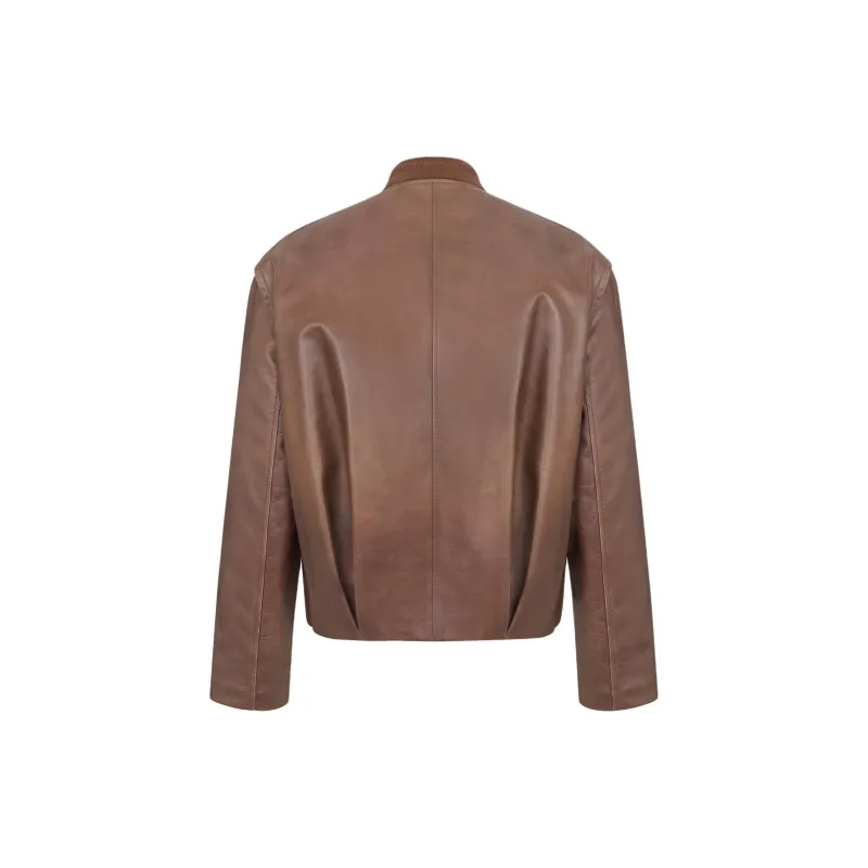 DIOR FW24 Leather Jacket Men's Brown-1