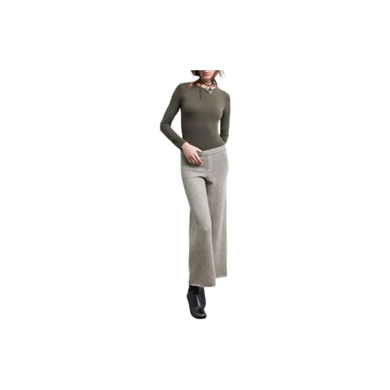 ZARA Casual Pants Women's Zebra Print Brown Yellow-2