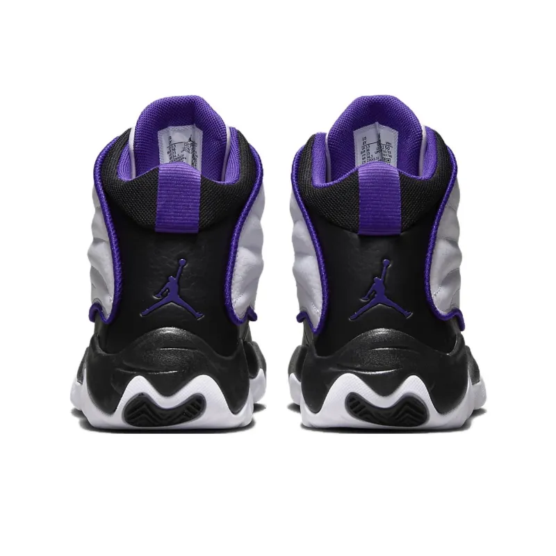 Jordan Pro Strong Slip Resistant Anti Kick Cushioning High Top Children's Basketball Shoes White Black Purple Teenagers-4