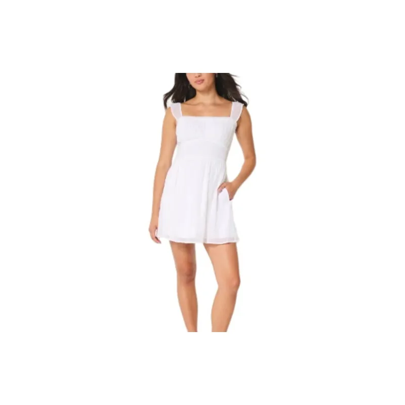 Hollister Short-Sleeved Dresses Women's White-1