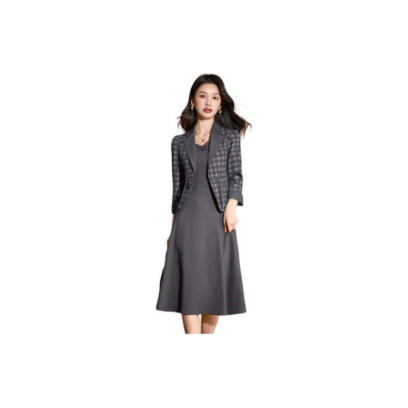 Mylan Two Piece Skirt Sets Women's Gray-1