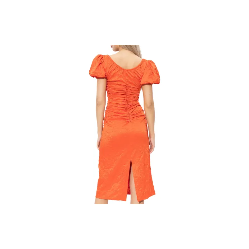 GANNI Ruched Midi Dress-3