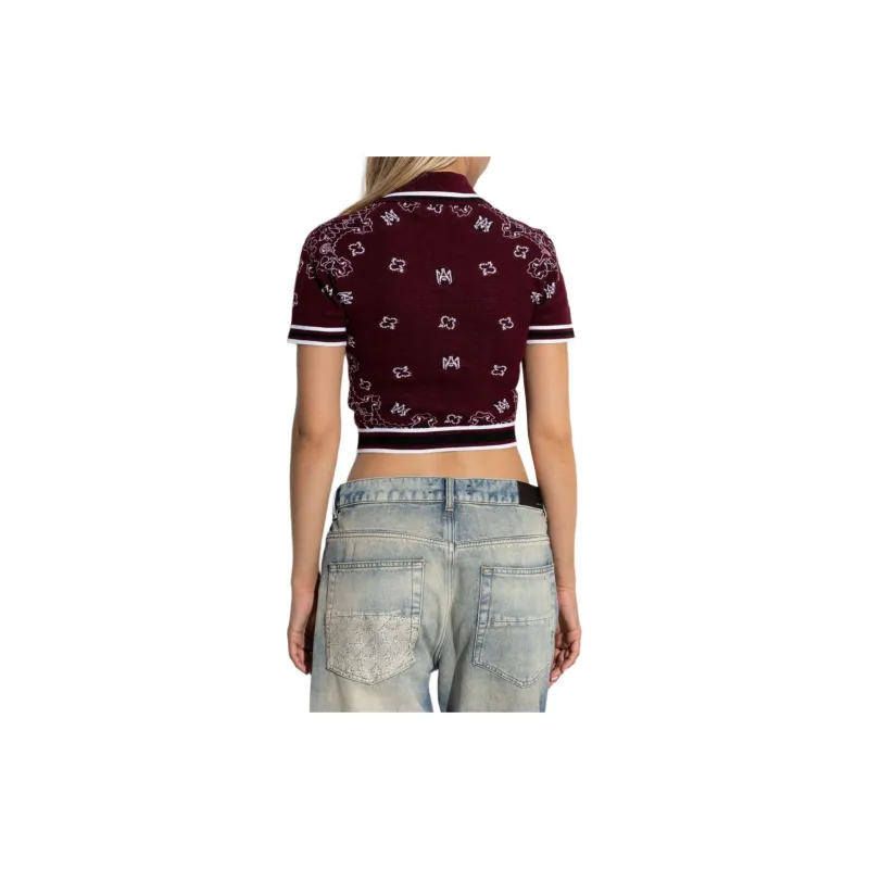 AMIRI Patterned Cropped Polo Shirt-2
