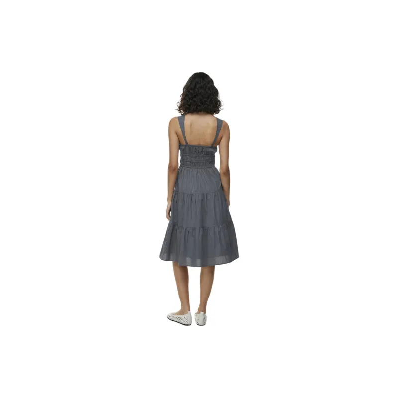 ARITZIA Sunday Best Martine Poplin Midi Dress Slip Dresses Women's VINTAGE NAVY/Classic Marine Blue-3