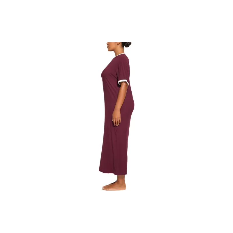 SKIMS Short-Sleeved Dresses Women's Maroon/Chestnut-3