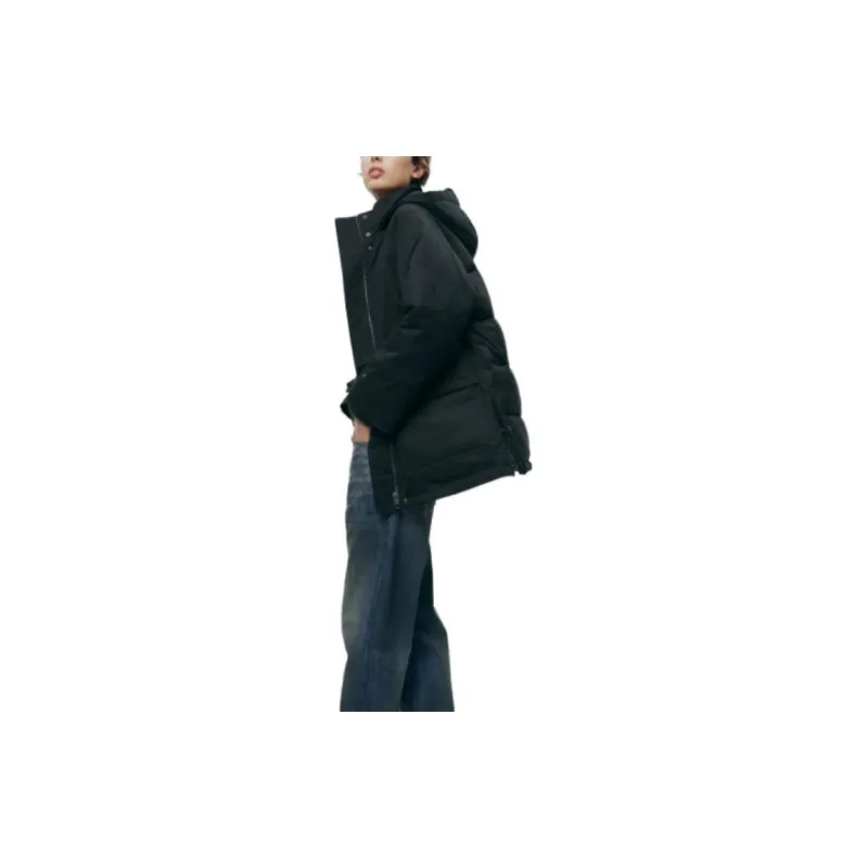 ZARA Puffer Jacket Women's Black-4