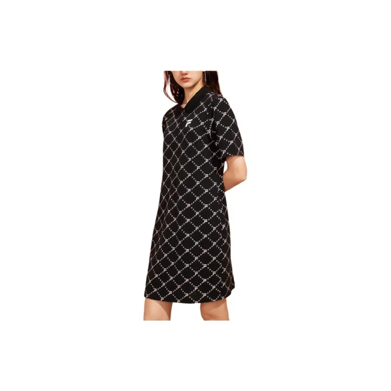 FILA FUSION FOB Series Short Sleeved Dresses Women's Jet Black-3