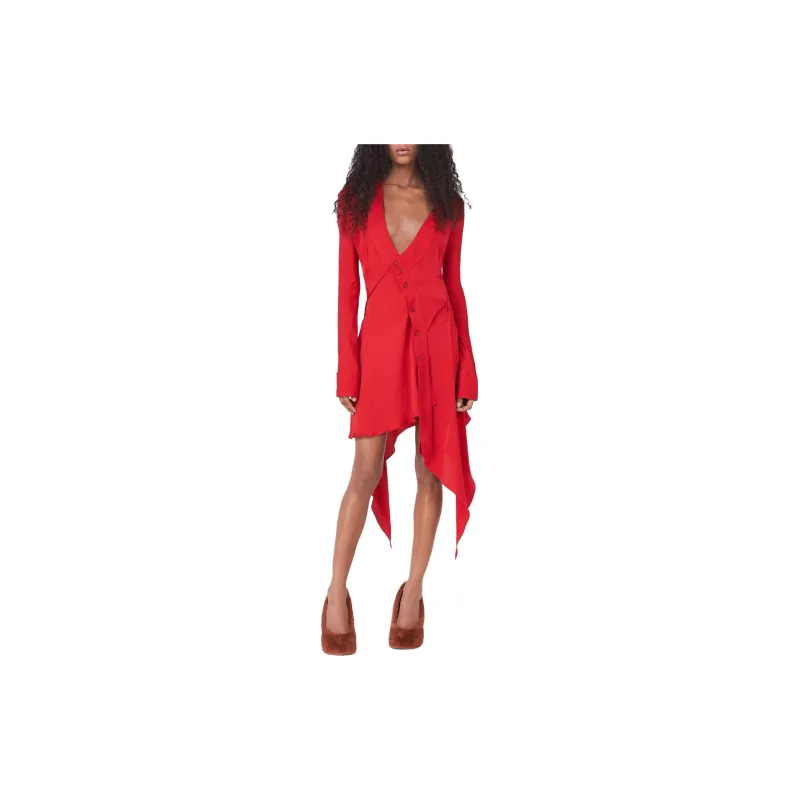 Stella McCartney Long Sleeved Asymmetric Seam Cut Out Dress-2