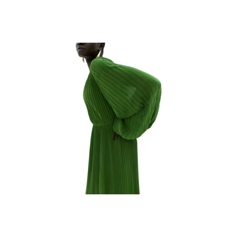 H&M Long Sleeved Dress Women's Green-2