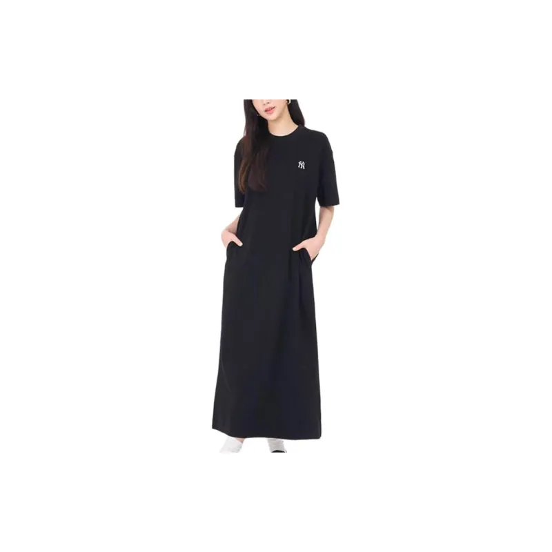 MLB Short Sleeved Dresses Women's Black-7