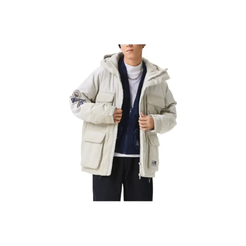 LiNing Sports Trend Series Down Jacket Winter Men's Seed Yellow Gray-3