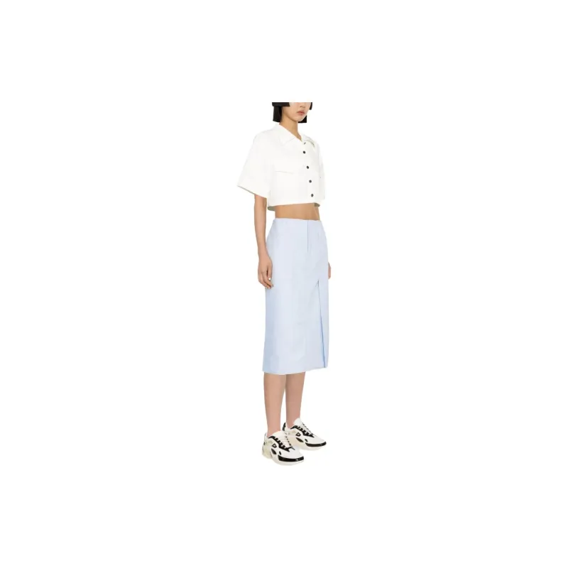 RAF SIMONS High waisted Denim Midi Skirt-3