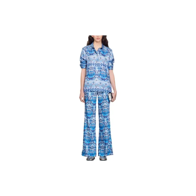 Sandro Casual Pants Women's Blue-1