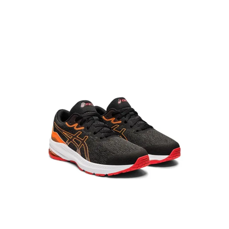 Asics Gel-Contend 4 Cushioned Wear-Resistant Lightweight Low-Top Running Shoes Black Orange Kids'-2
