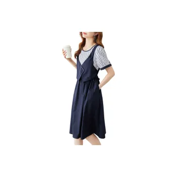 TERRE BLEUE Short Sleeved Dress Women's Blue