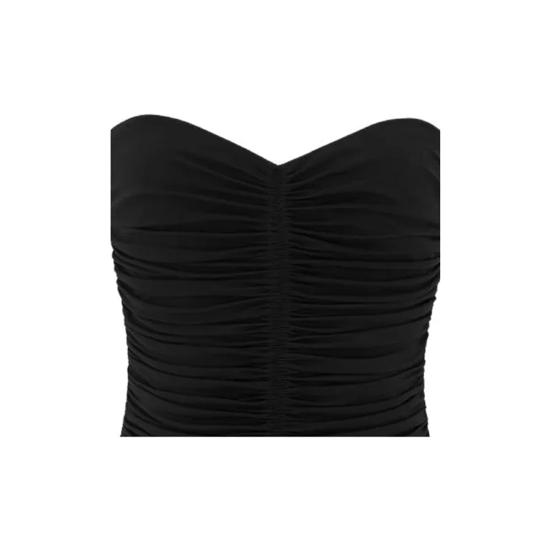 SAINT LAURENT Strapless Ruched Bustier-3