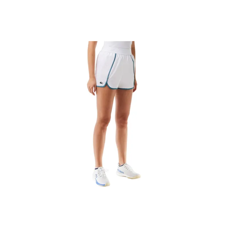 LACOSTE Casual Shorts Women's White/Blue-4