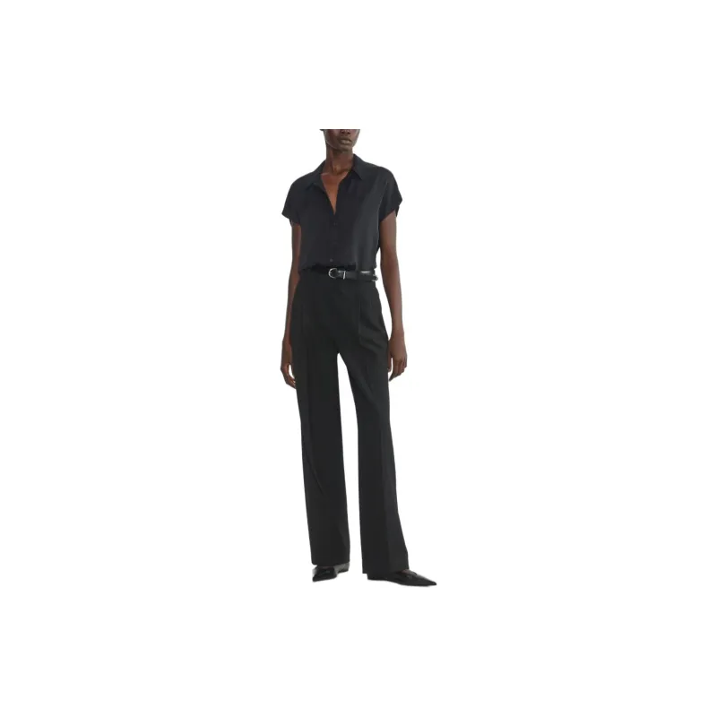 ARITZIA Babaton Parkway Satin Shirt Shirt Women's BLACK/Black-1