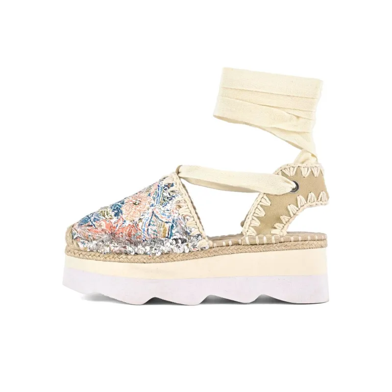 MOU Espa Casual Single Shoes 5.5cm Women's Beige-0