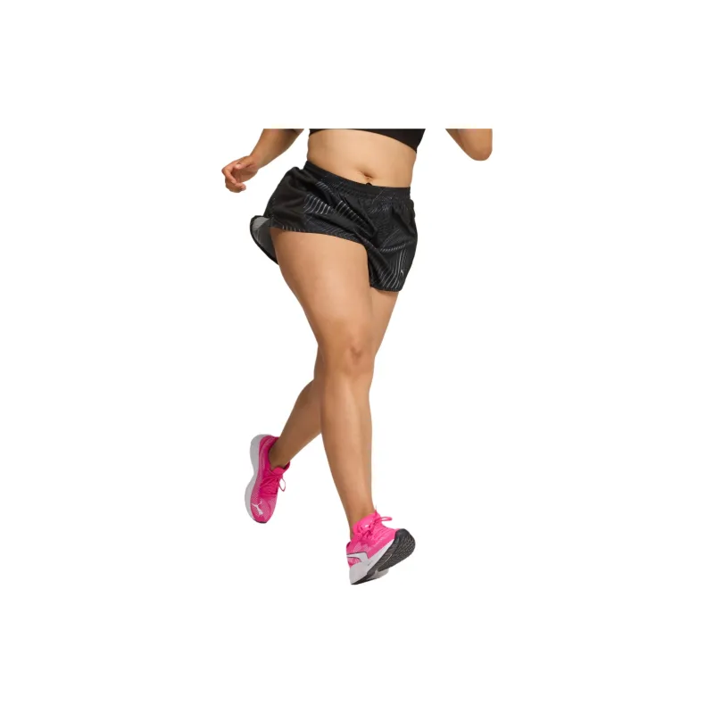 PUMA PUMA X FIRST MILE Favourite Velocity 3' Printed Woven Running Shorts Women's Casual Shorts Women's Black-2