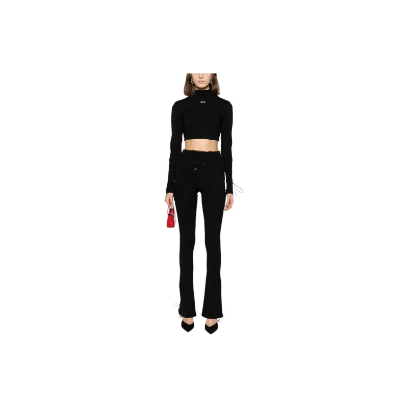 OFF WHITE Logo Printed Long Sleeve Top-1
