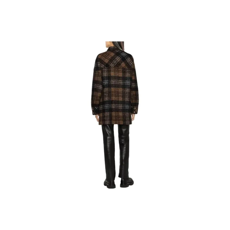 IRO NIGHT Plaid check Felted Shirt-2